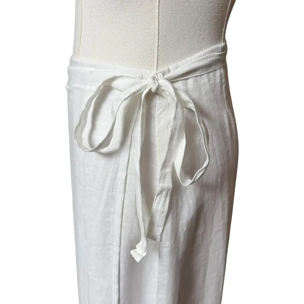 Faithfull The Brand Elodia Wrap Skirt 100% Linen 4 High Waist Side Tie-fastening - Picture 9 of 16